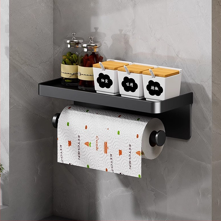 Fali konyhai papírtartó furat nélküli, Space alumíniumból, anodizált felülettel, otthoni használatra