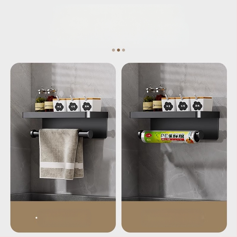 Fali konyhai papírtartó furat nélküli, Space alumíniumból, anodizált felülettel, otthoni használatra