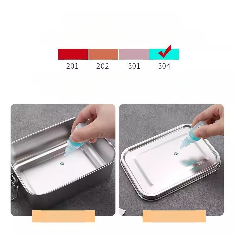 Pusdienu kārba no 304 nerūsējošā tērauda ar nodalījumiem, retro stils, ietilpība 800-1000 ml