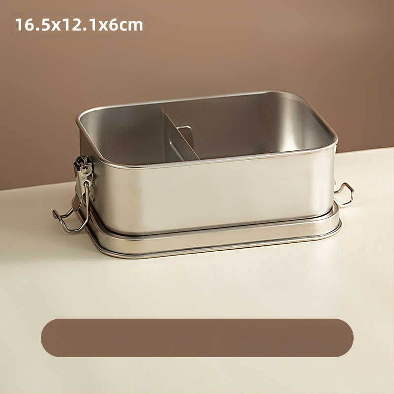 Pusdienu kārba no 304 nerūsējošā tērauda ar nodalījumiem, retro stils, ietilpība 800-1000 ml