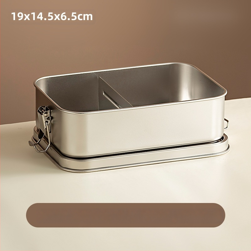 Pusdienu kārba no 304 nerūsējošā tērauda ar nodalījumiem, retro stils, ietilpība 800-1000 ml