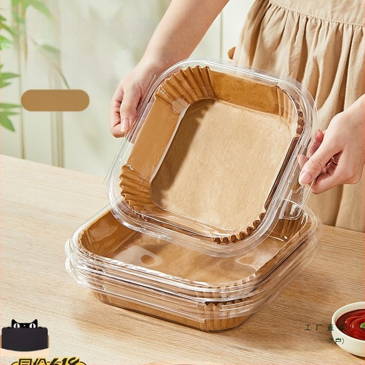 Kvadatinis silikoninis kepimo popierius oro fritezei, storesnis, riebalų sugeriantis, kepimui