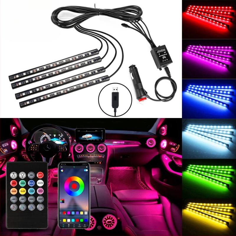 Μπαρ ατμοσφαιρικού φωτισμού ποδιών αυτοκινήτου, LED διαφανής σωλήνας, μοντέλο fwd-01, 12V, 5W