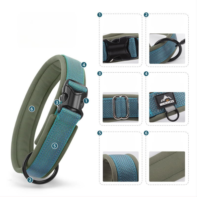 WU ρυθμιζόμενο κολάρο σκύλου από κράμα νάιλον-τιτάνιο