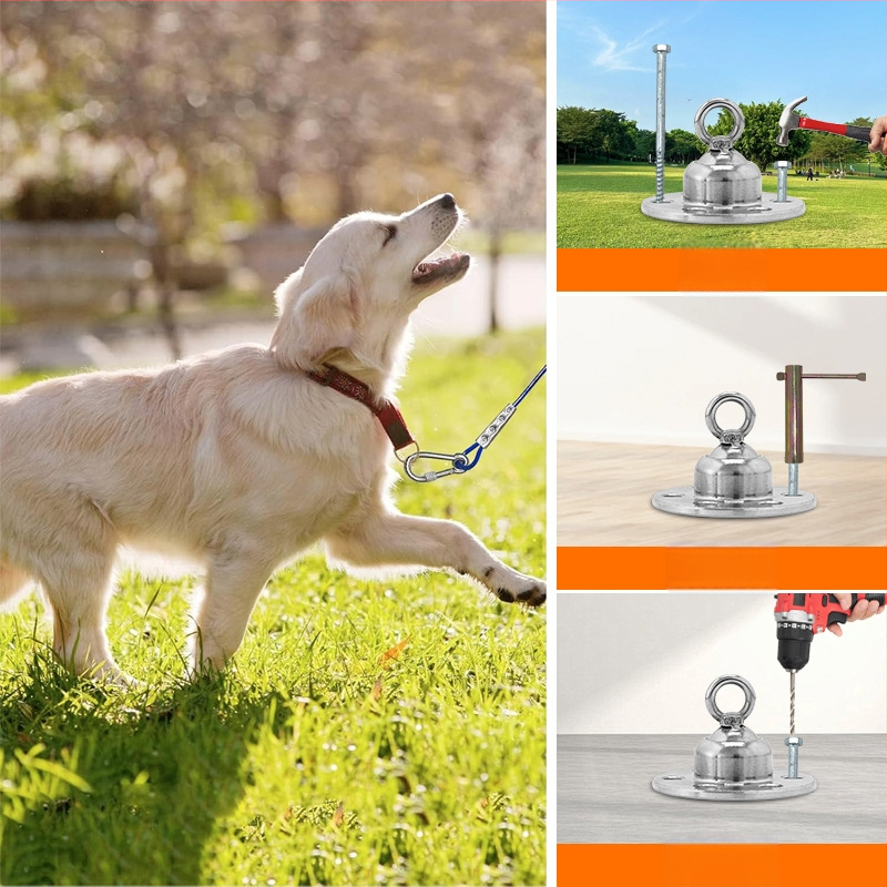 Εξωτερικό σετ στύλου σκύλου με 360° περιστροφή και βάση γης με σπειροειδείς βίδες — Ανοξείδωτος χάλυβας, Yongyao YY001042/3/4/5, Κατηγορία: Αλυσίδες, Σχοινιά και Λουριά κατοικίδιων