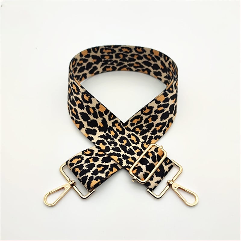 Leoparda printa plecu siksna – plaša nomaināma gara plecu siksna sievietēm somām un skolām somām, poliesters, pavasaris 2024