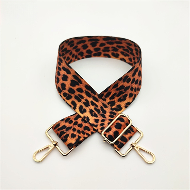 Leoparda printa plecu siksna – plaša nomaināma gara plecu siksna sievietēm somām un skolām somām, poliesters, pavasaris 2024