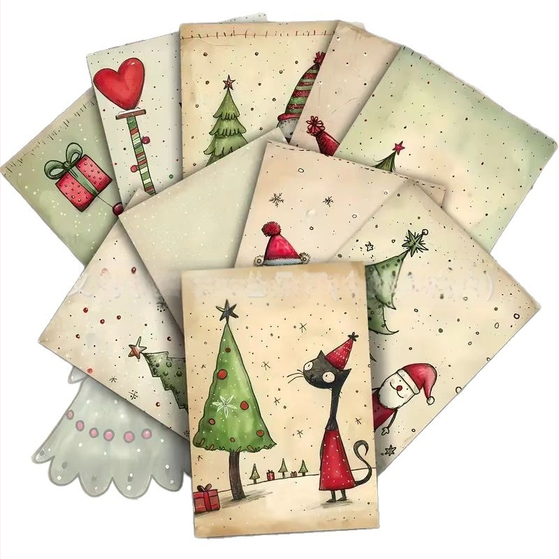 Graphic Domain Σετ Χριστουγεννιάτικων Ευχών – 20 Χαριτωμένα Ζώα Κάρτες Τέχνης