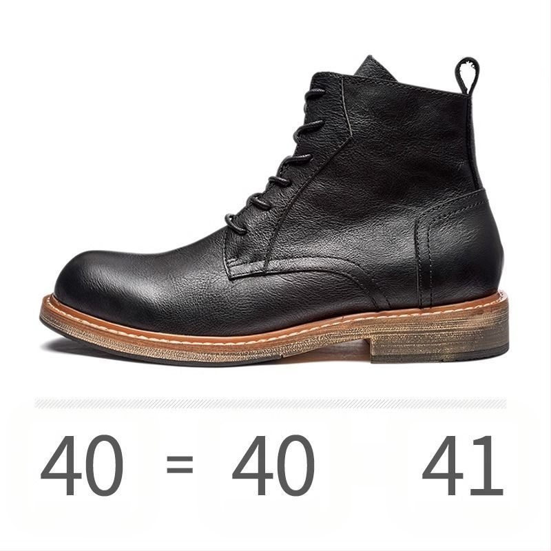 Δερμάτινα μποτάκια σε Κορεάτικο στυλ με μεσαίο ύψος και φαρδιά σόλα, επάνω από microfiber δέρμα, εσωτερικό και πάτος microfiber, ανδρικά