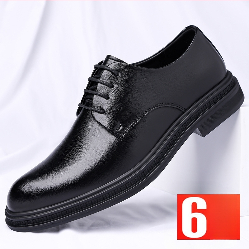 Ανδρικά επίσημα δερμάτινα παπούτσια – αύξηση ύψους, επάνω μέρος από μικροϊνές δέρματος, σόλα από καουτσούκ, μυτερός δάκτυλος