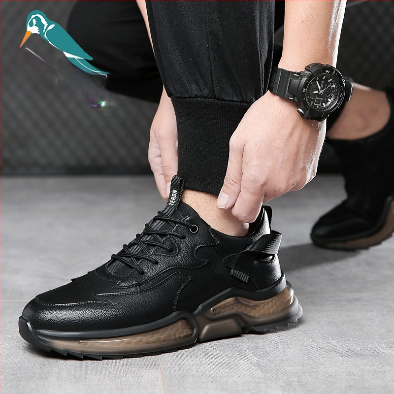 Ανδρικά loafers από γνήσιο δέρμα με σόλα EVA, στρογγυλή μύτη, κορδόνια