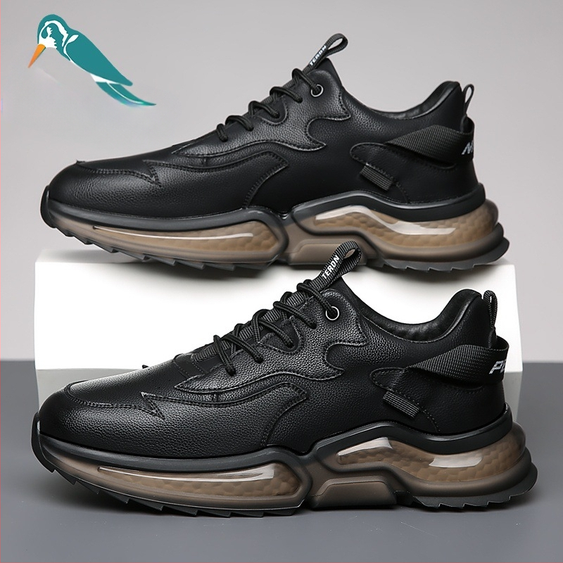 Ανδρικά loafers από γνήσιο δέρμα με σόλα EVA, στρογγυλή μύτη, κορδόνια