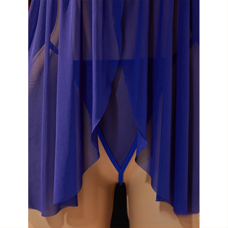 Σετ νυχτερινής φορεμάς χωρίς μανίκια με τιράντες spaghetti, διαφανές σχέδιο, πολυεστέρας 90–95%, εξαιρετικά λεπτό ύφασμα 81–100 g/m²