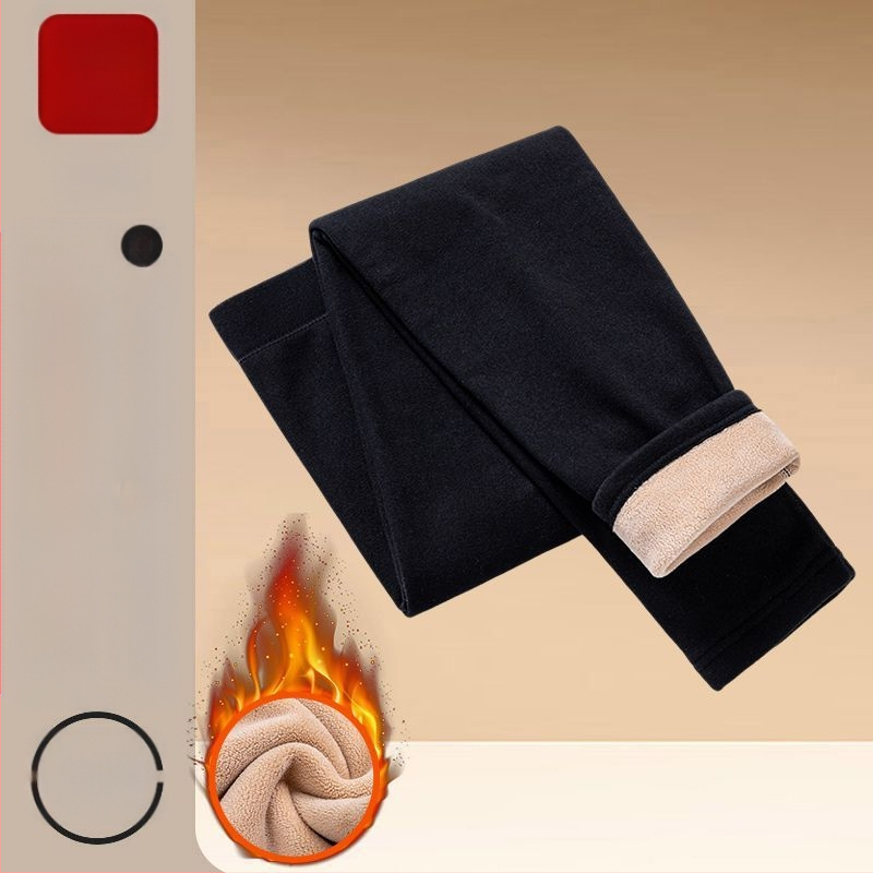 Ανδρικά χειμωνιάτικα θερμικά παντελόνια με ψηλή μέση και ευθεία γραμμή, μόνωση από μεταξο‑βαμβάκι, εξωτερικά και επένδυση από τεχνητό δέρμα