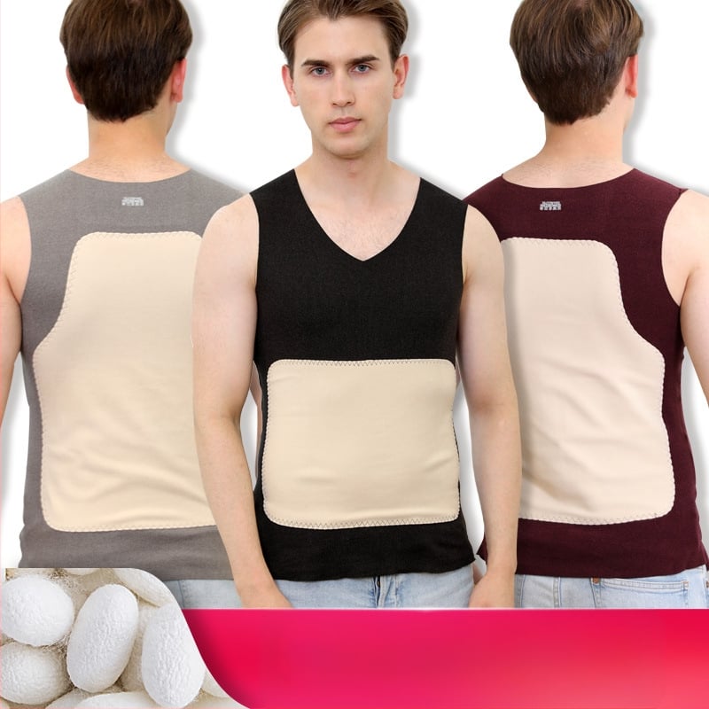 Széles vállú mellény V-nyakú, kasmír-selyem keverék, vast szövet, őszi-téli viseletre