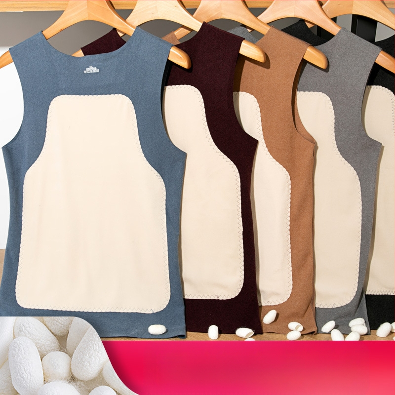 Széles vállú mellény V-nyakú, kasmír-selyem keverék, vast szövet, őszi-téli viseletre