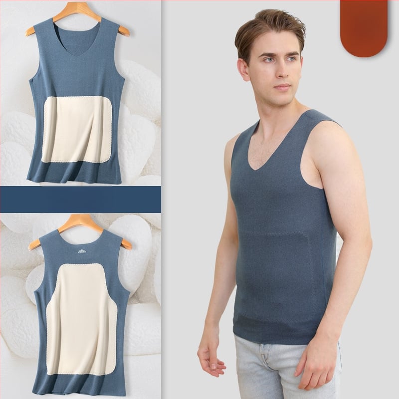 Széles vállú mellény V-nyakú, kasmír-selyem keverék, vast szövet, őszi-téli viseletre