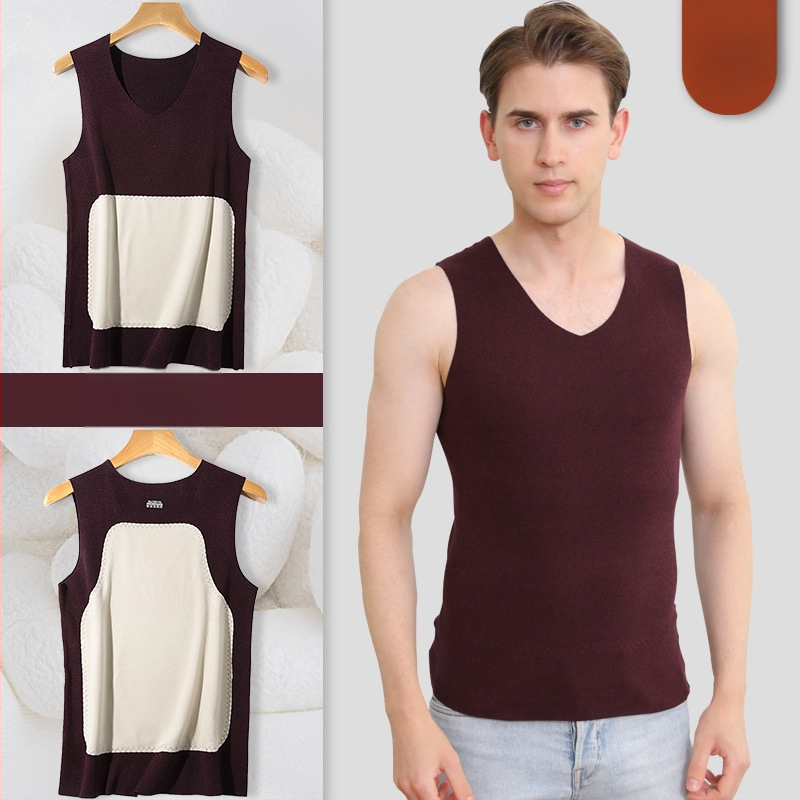 Széles vállú mellény V-nyakú, kasmír-selyem keverék, vast szövet, őszi-téli viseletre