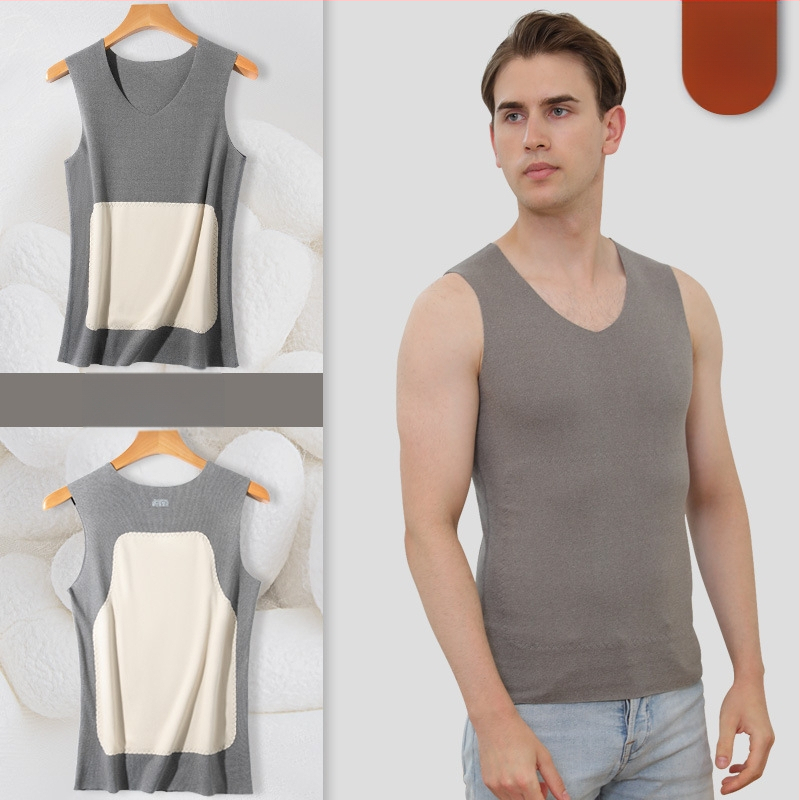 Széles vállú mellény V-nyakú, kasmír-selyem keverék, vast szövet, őszi-téli viseletre