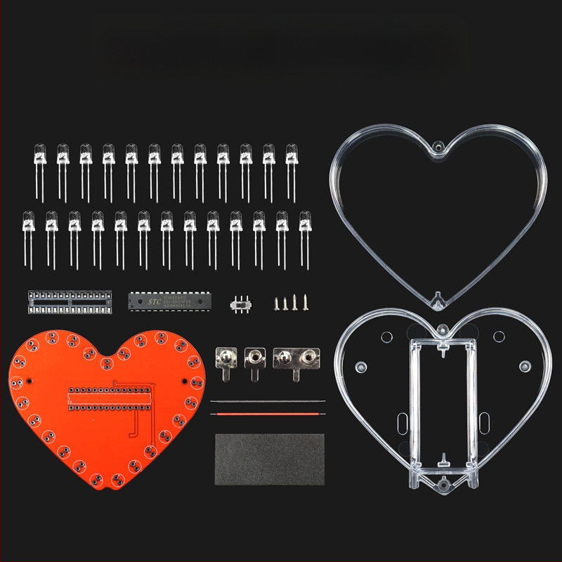 Ηλεκτρονικά Υλικά – DIY κιτ LED σε σχήμα καρδιάς και ροή φωτός, 7 χρώματα LED; Κωδικός προϊόντος akNGKSbD, Μάρκα Domestic Brand, Μοντέλο 1