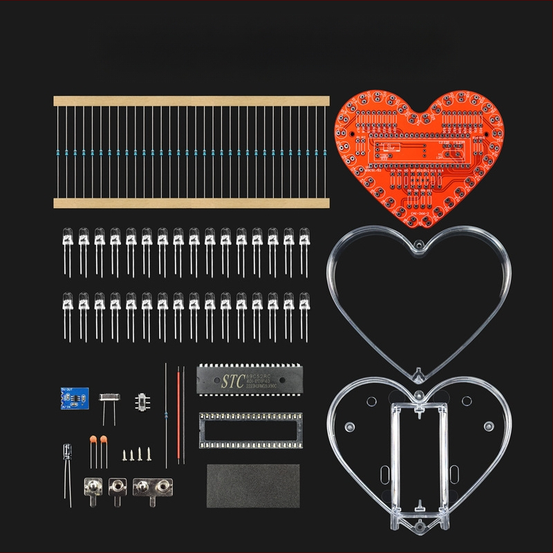 Ηλεκτρονικά Υλικά – DIY κιτ LED σε σχήμα καρδιάς και ροή φωτός, 7 χρώματα LED; Κωδικός προϊόντος akNGKSbD, Μάρκα Domestic Brand, Μοντέλο 1
