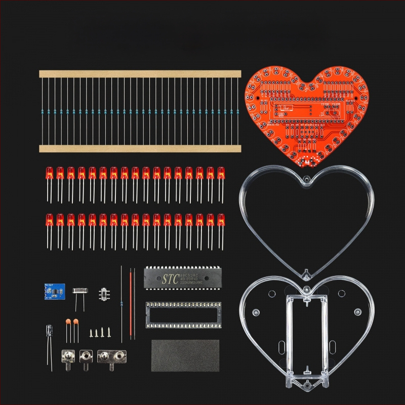 Ηλεκτρονικά Υλικά – DIY κιτ LED σε σχήμα καρδιάς και ροή φωτός, 7 χρώματα LED; Κωδικός προϊόντος akNGKSbD, Μάρκα Domestic Brand, Μοντέλο 1