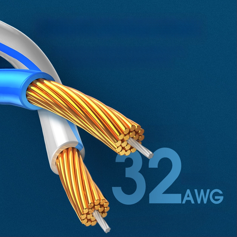 Καλώδιο δικτύου Cat6a/Cat7 με RJ-45, καθαρός χαλκός αγωγός, θωρακισμένο, λεπτό, 10 Gbps