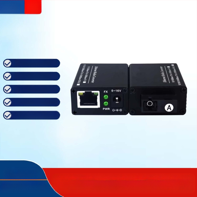 Гигабитен оптичен медиа конвертор с 1 RJ45 и 1 SFP, SC оптичен конектор, компактен дизайн