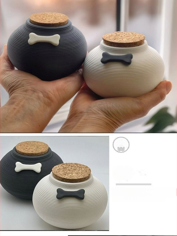 Κεραμική θήκη στάχτης κατοικίδιων (σκύλοι και γάτες) - θήκη μνήμης, σχέδιο σε στυλ ανέμου, δυνατότητα προσαρμογής