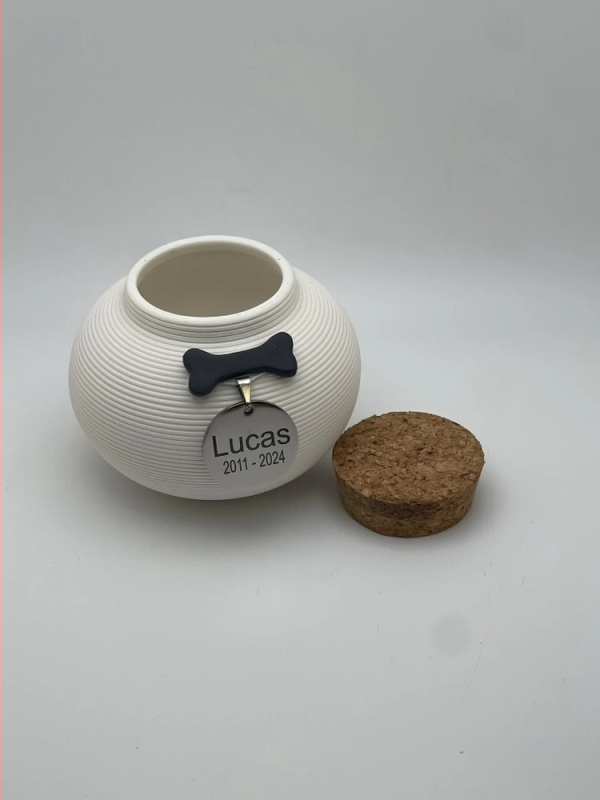 Κεραμική θήκη στάχτης κατοικίδιων (σκύλοι και γάτες) - θήκη μνήμης, σχέδιο σε στυλ ανέμου, δυνατότητα προσαρμογής