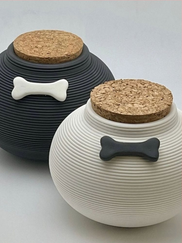 Κεραμική θήκη στάχτης κατοικίδιων (σκύλοι και γάτες) - θήκη μνήμης, σχέδιο σε στυλ ανέμου, δυνατότητα προσαρμογής