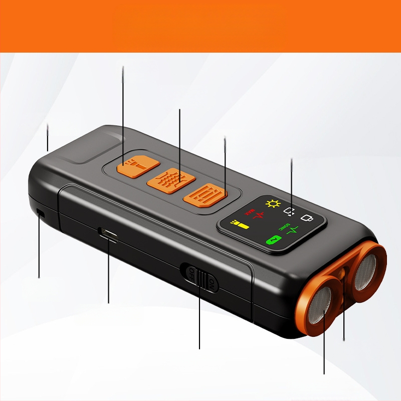 Υπερηχητικός Εκπαιδευτής Σκύλων Με Διπλή Κεφαλή, Φορητός, Επαναφορτιζόμενος, ABS