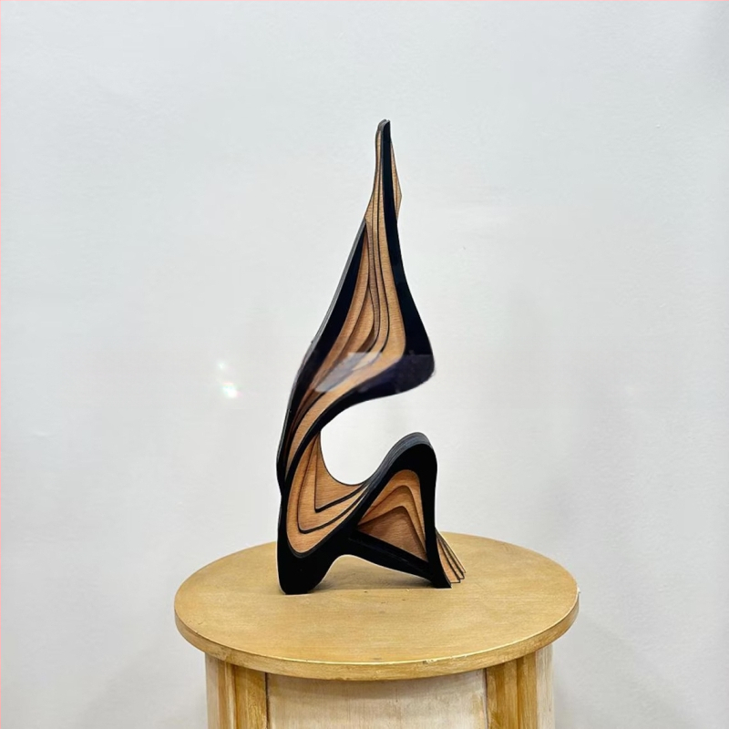 Дървени триизмерни извити арт орнаменти за домашен декор, неравна форма на произведение на изкуството (Материал: топола; Код на продукта: Curve art ornaments; Категория: Орнаменти; Тип материал: дърво)