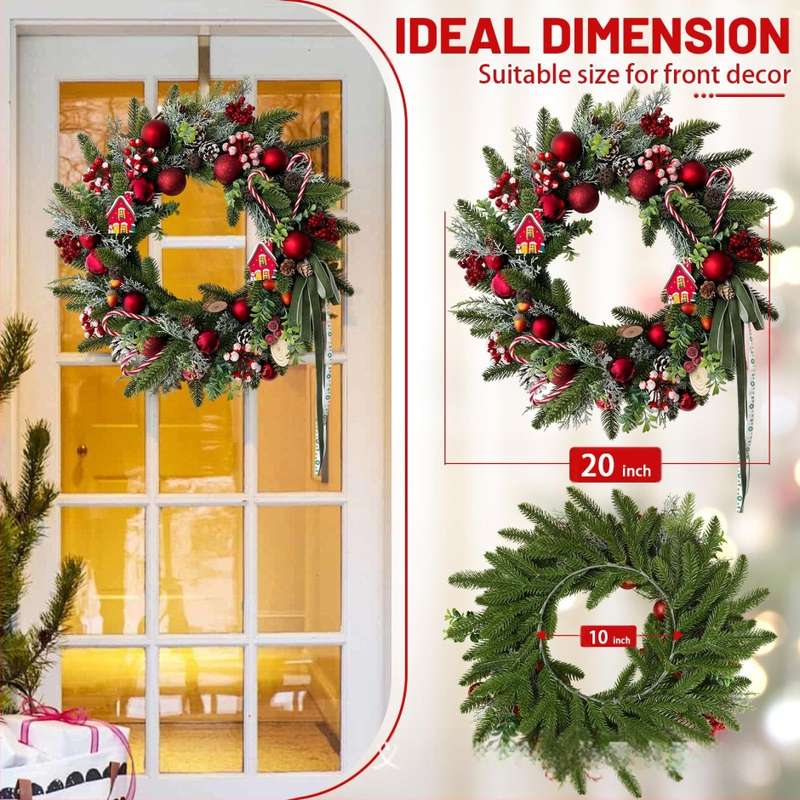 Коледен венец с камбанки – пластмасов, ръчно изработен, американски стил, код HJ-32