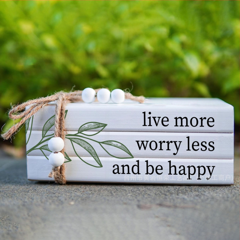 Дървен декоративен стелаж във формата на купчина книги, модерен минималистичен стил, дървен материал, за хол и офис