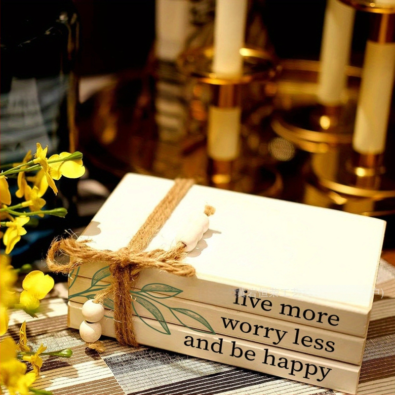 Дървен декоративен стелаж във формата на купчина книги, модерен минималистичен стил, дървен материал, за хол и офис