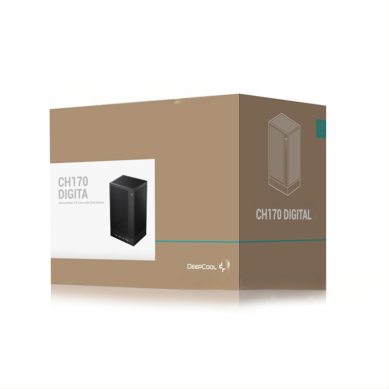 Deepcool CH170 DIGITAL ITX θήκη υπολογιστή, κάθετη Mini-ITX επιτραπέζια θήκη με USB 3.0 στην πρόσοψη, ITX/MicroATX συμβατότητα, τροφοδοτικό τοποθετημένο από πάνω