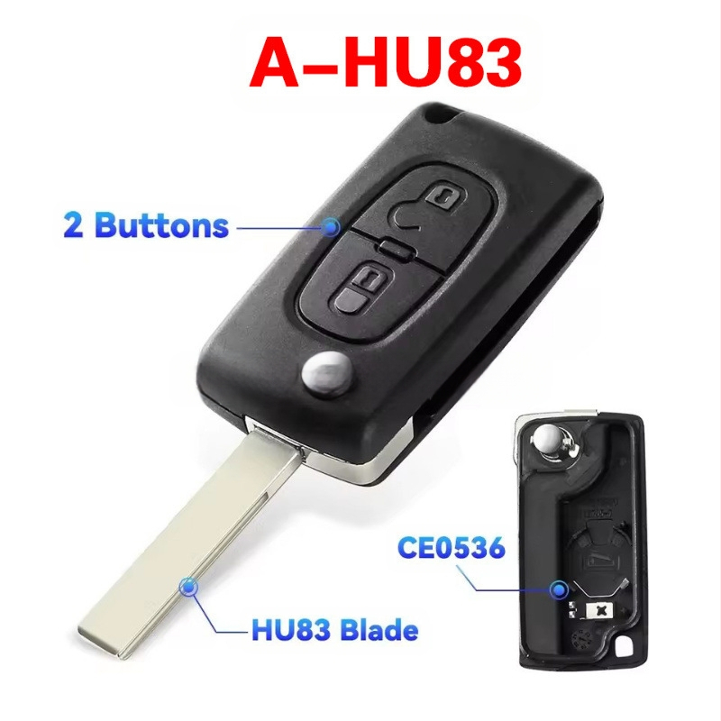 Citroën Logo 2/3 mygtukų sulankstomas raktas VA2/HU83 CE0536 434MHz ID46