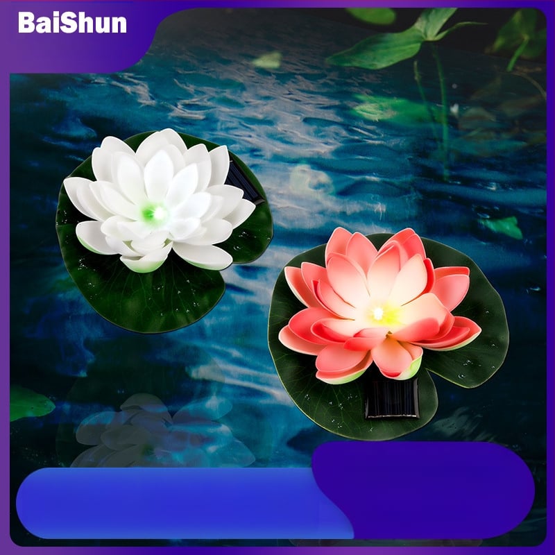 Saulės energijos lotosų lemputė, plūduriuojanti vandens LED lemputė lauko tvenkiniui, indukcinis jungiklis, 1.2V, veikimo laikas 6–12 valandų