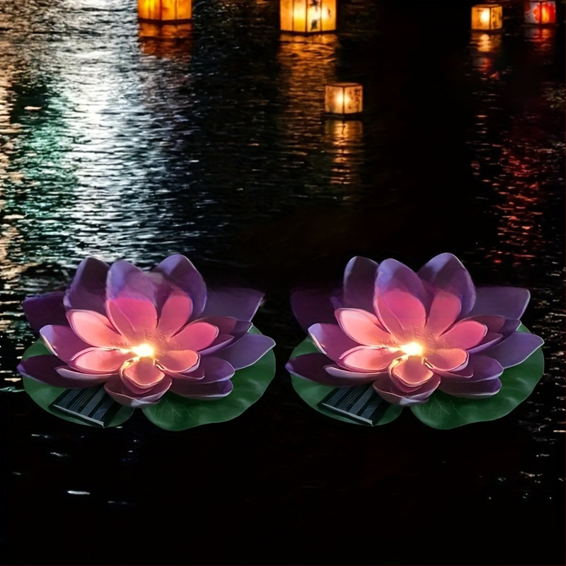Saulės energijos lotosų lemputė, plūduriuojanti vandens LED lemputė lauko tvenkiniui, indukcinis jungiklis, 1.2V, veikimo laikas 6–12 valandų