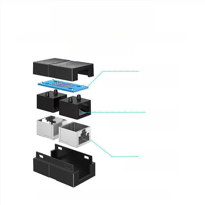 RJ45 прав конектор XC-800, интерфейс RJ45, модел XC-800, пуснат през 2024 г., индивидуално пакетирано