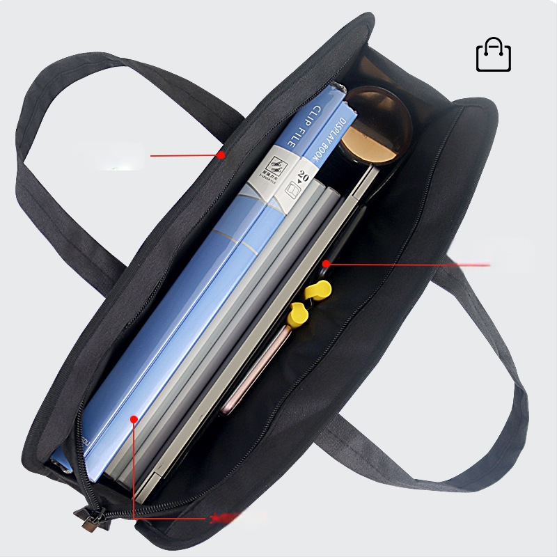 Jianteng платнена чанта за документи с голям капацитет, подсилена конструкция, стил с цип