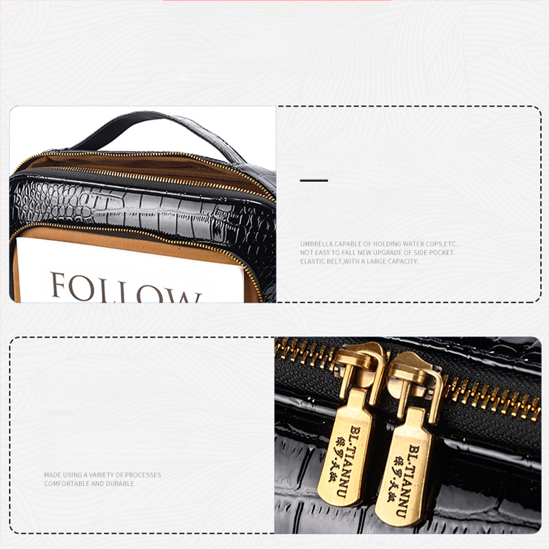 Unisex PU seljakott alligaatori mustriga ärireiside jaoks, mahutavus kuni 20 l, veekindel, sobib 8-tollise sülearvutiga, kumer õlarihm