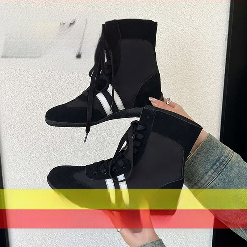 Sieviešu augstās boksa kurpes, vieglas un ērtas, premium sajūta (Augšējais materiāls: Super fiber; Vidējā zole: EVA; Zole: Gumija; Augšējā daļa augstums: Augsts; Aizvērums: Lace up)