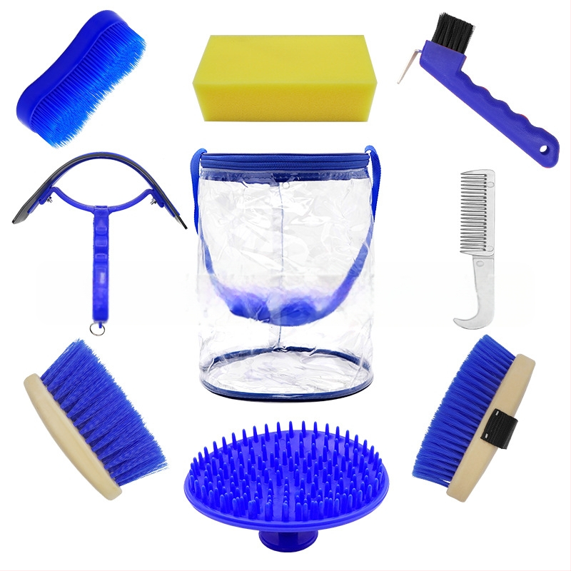 Σετ εργαλείων περιποίησης αλόγου, 8 τεμαχίων, με διαφανή συσκευασία