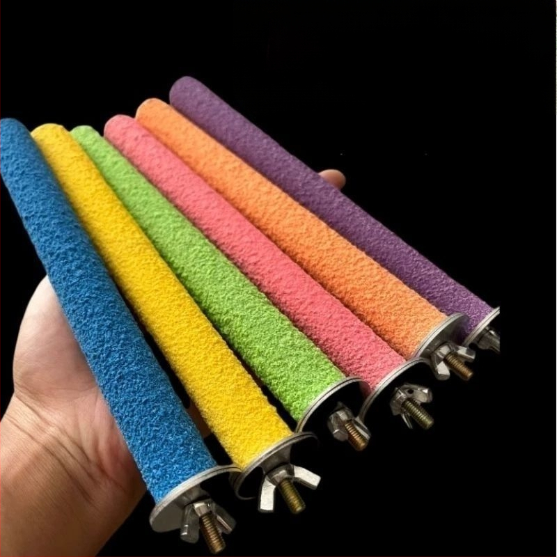 Παιχνίδι παπαγάλου για τρίψιμο νυχιών και ράμφους, με άμμο και κάθετη βάση, μοντέλο #7