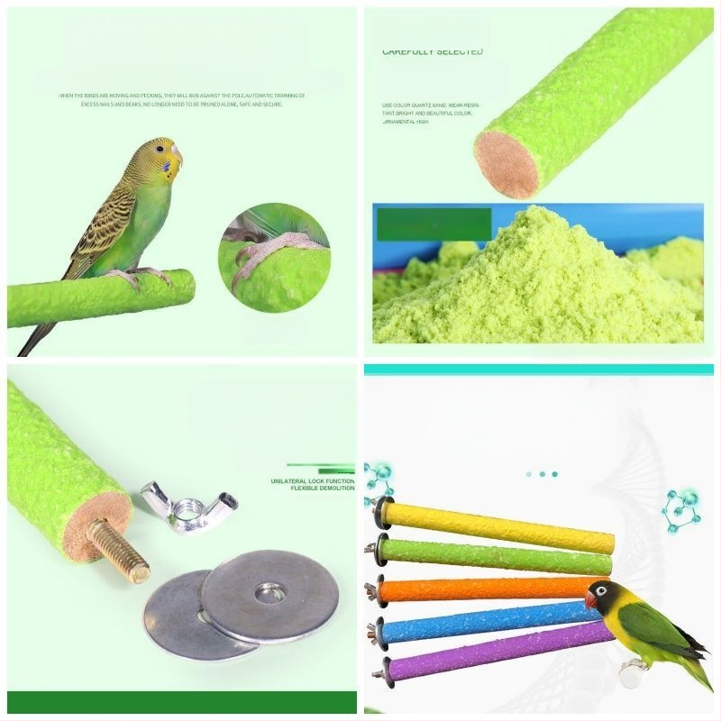 Παιχνίδι παπαγάλου για τρίψιμο νυχιών και ράμφους, με άμμο και κάθετη βάση, μοντέλο #7