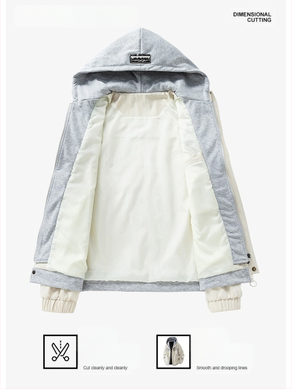 Ανδρικό μπουφάν εξωτερικού τύπου με κουκούλα, ανεμοφράκτο, πολυεστερικό ύφασμα, μακριά μανίκια, μεσαίας πυκνότητας