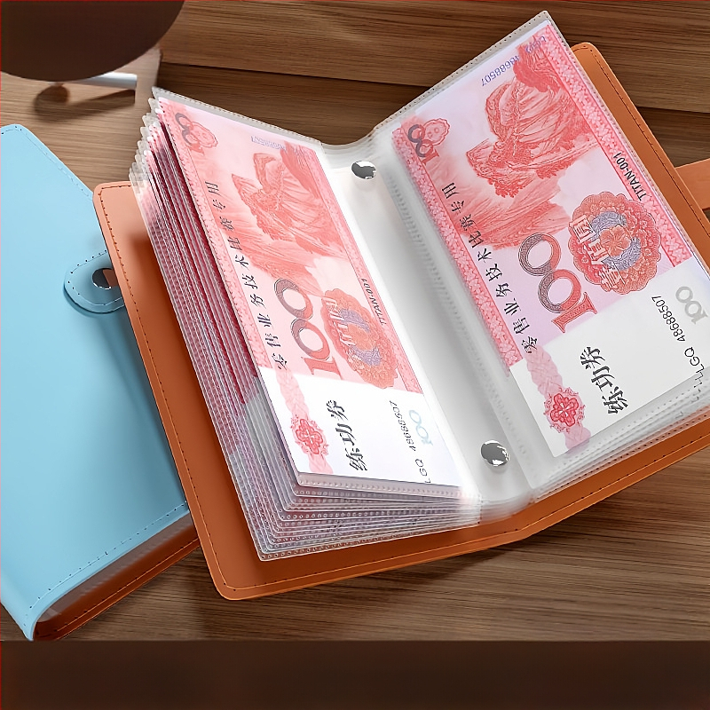 Pinigų taupymo organizatorius – PU oda, PVC įdėklas, atsparus vandeniui, universalus, miesto minimalistinis stilius, kasdieniam naudojimui