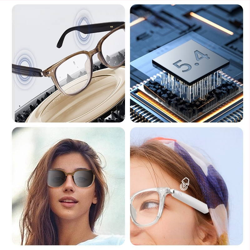 GS07 Ochelari inteligenți cu căști Wireless – design open-ear, apeluri Bluetooth, control tactil, compatibile Android și iOS, baterie 55mAh+55mAh